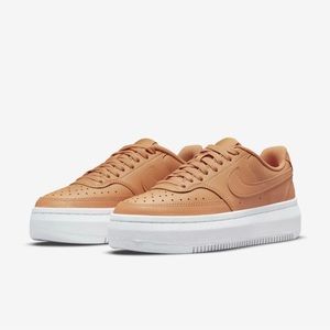 Nike WMNS Court Vision Alta LTR [DM0113-200] Women Casual Shoes LT Cognac/White